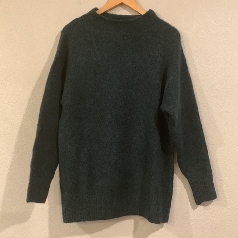Uniqlo soft cozy funnel neck sweater deep green S - Picture 1 of 8